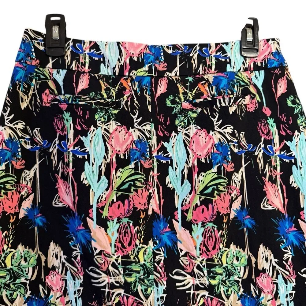 Lulu-B Vibrant Stretchy Floral Mini Skirt - Black w/ Multicolor Size 6